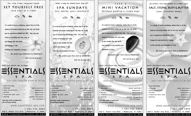 Newspaper ad campaign - Essentials Spa 