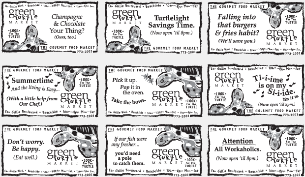 green turtle market portfolio newspaper advertising campaign
