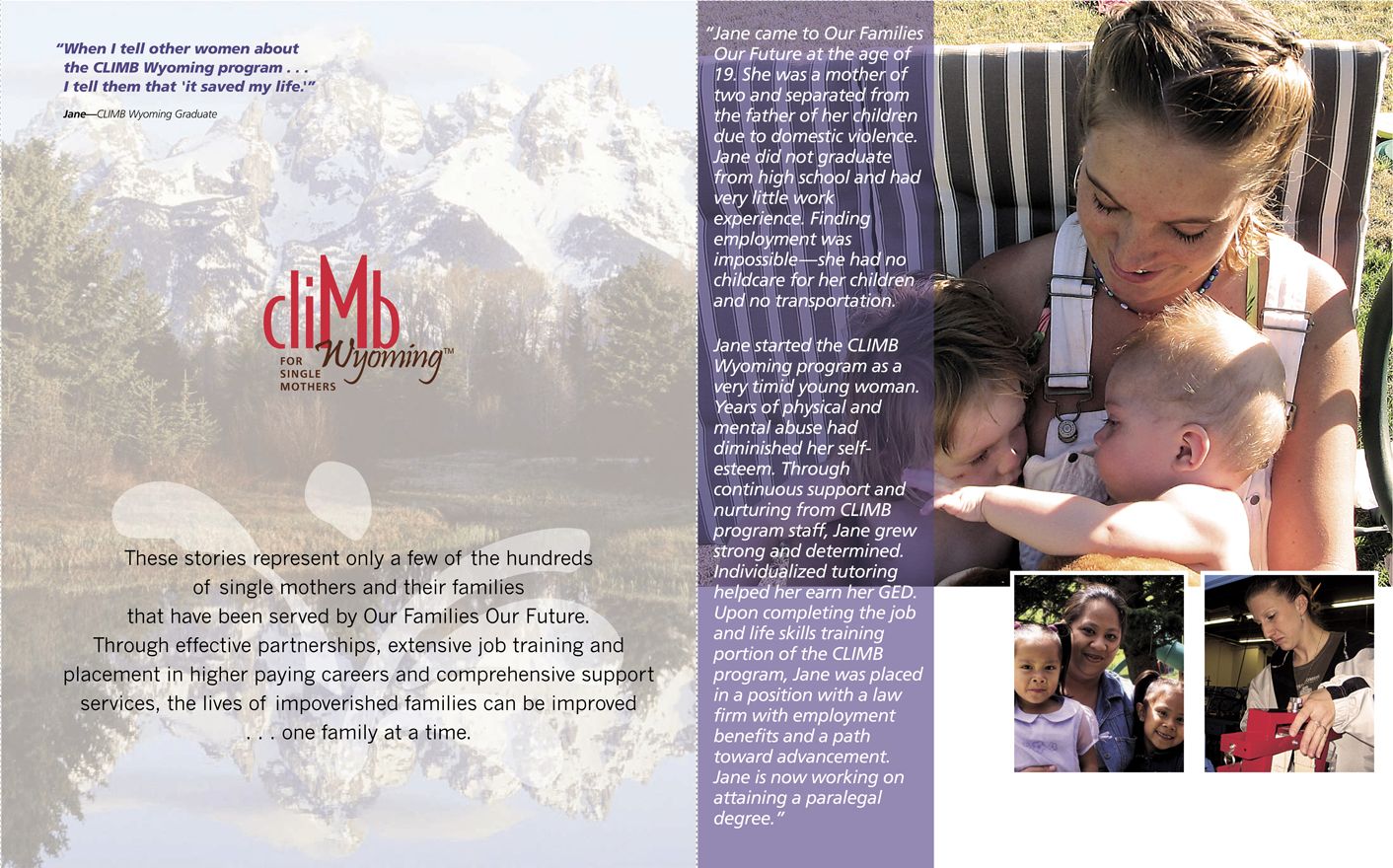 Annual Report Design / Development - Our Families Our Future Wyoming