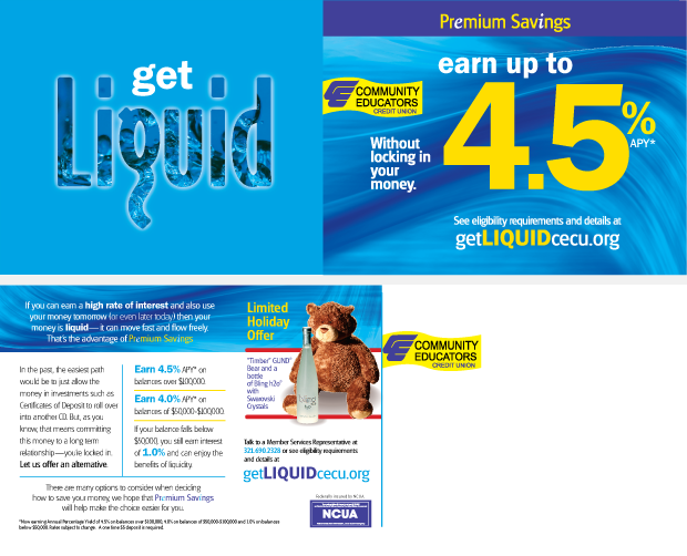 Community Credit Union Portfolio Get Liquid Advertising Campaign