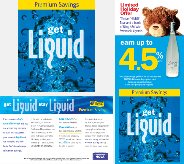 Community Credit Union Portfolio Get Liquid Advertising Campaign