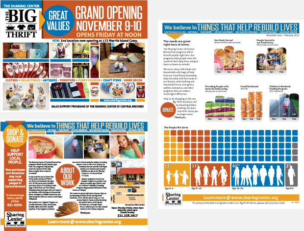 Sharing Center of Central Brevard:  Brand Development / Insert Design