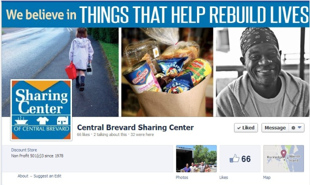 Sharing Center of Central Brevard:  Brand Development / Facebook Design