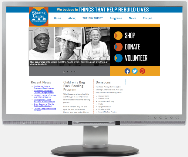 Sharing Center of Central Brevard:  Brand Development / Website Design / WordPress