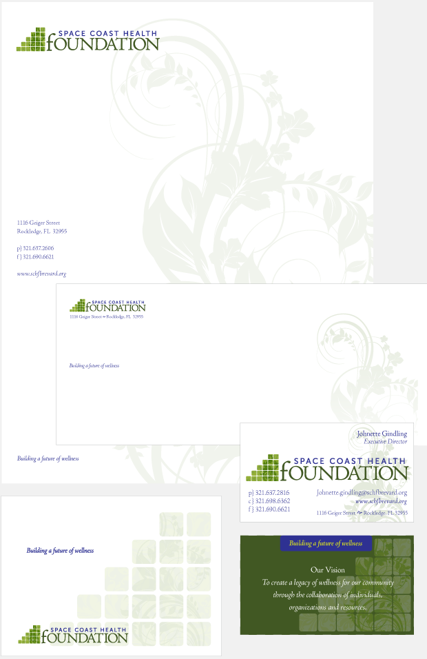 Space Coast Health Foundation Stationery Design