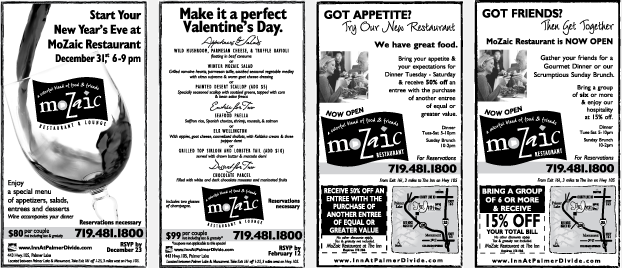 The Inn at Palmer Divide Newspaper Ads