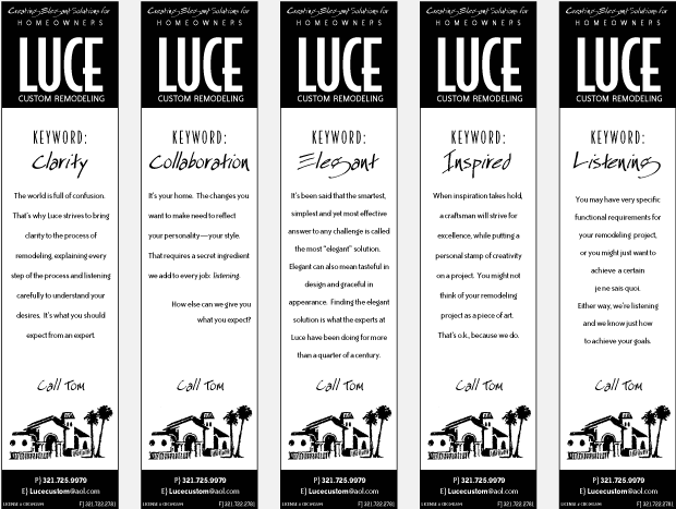 Luce Custom Remodeling Newspaper Ads
