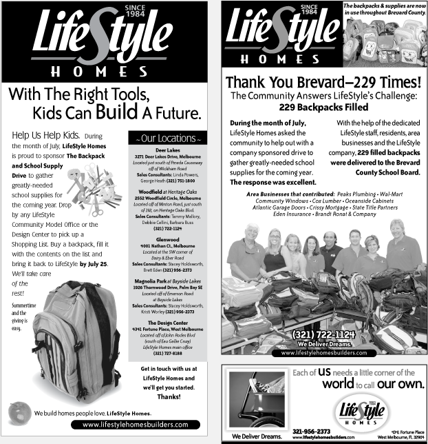 LifeStyle Homes Newspaper ad campaign